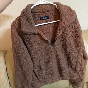 Abercrombie & Fitch Tan Sherpa Pullover